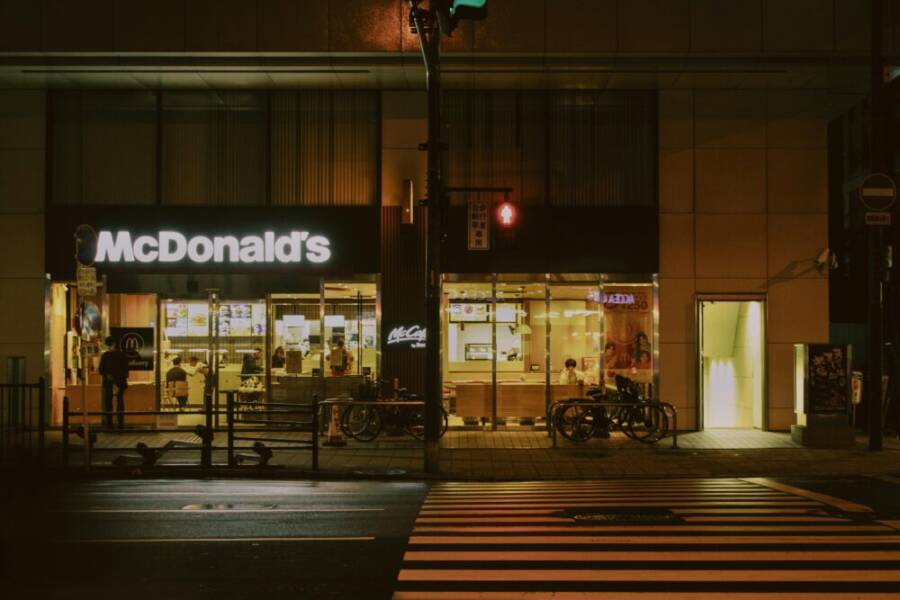 Night view of a McDonald