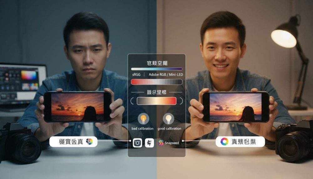 手機照片顏色失真原因與解決：色彩空間與顯示設定指南