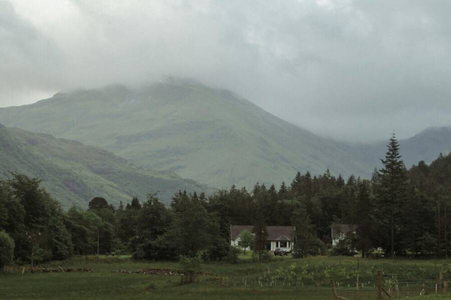 misty mountain scene
