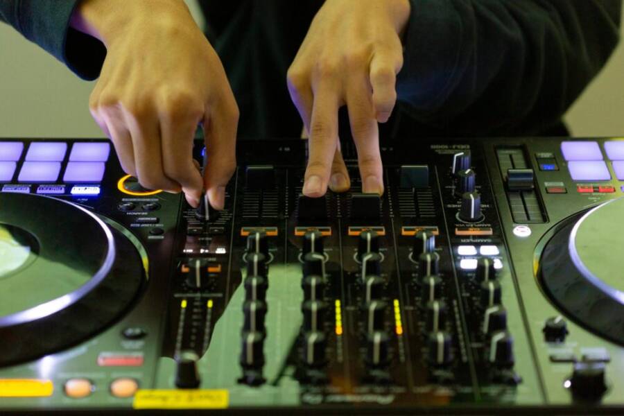 Close-up of DJ