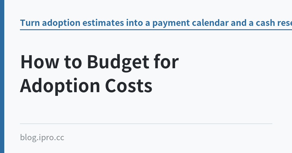 How to Budget for Adoption Costs｜iPro+ 知識酷（blog.ipro.cc）
